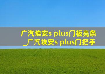 广汽埃安s plus门板亮条_广汽埃安s plus门把手